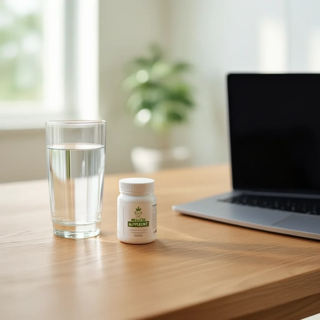 Busy professional daily wellness setup